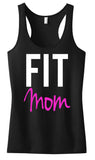 FIT MOM Tank Top, Black Racerback