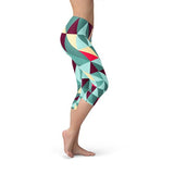 Womens Capri Leggings w/ Geometric Triangles