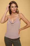 Solid Cowl Neck Sleeveless Tank Top