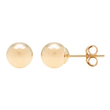 14K Yellow Gold Hollow Ball Stud Earrings ( Sizes 3MM-8MM)
